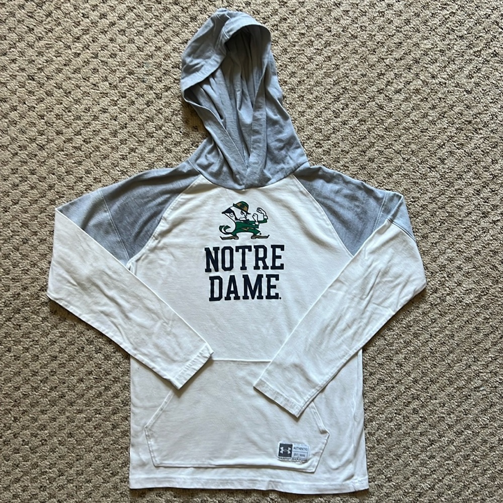 Youth Notre Dame Long Sleeve Tee. Size M